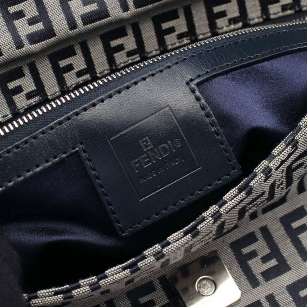 Fendi Zucchino Canvas Leather Shoulder Bag - Picture 2 of 9